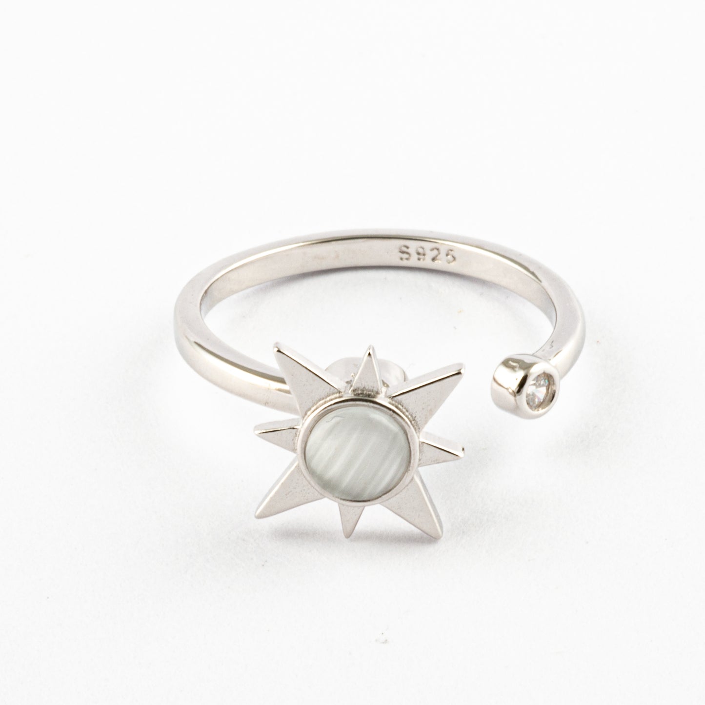 Anillo Anti-Estrés Plata S925 Sol Picos