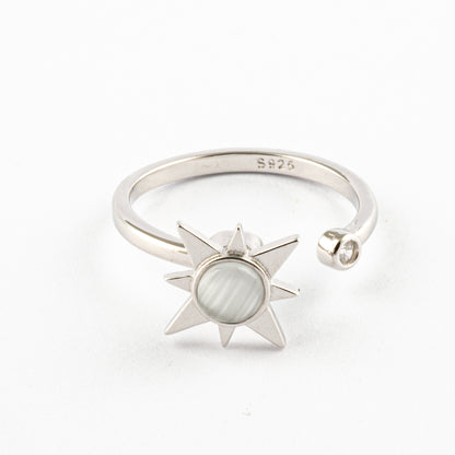 Anillo Anti-Estrés Plata S925 Sol Picos