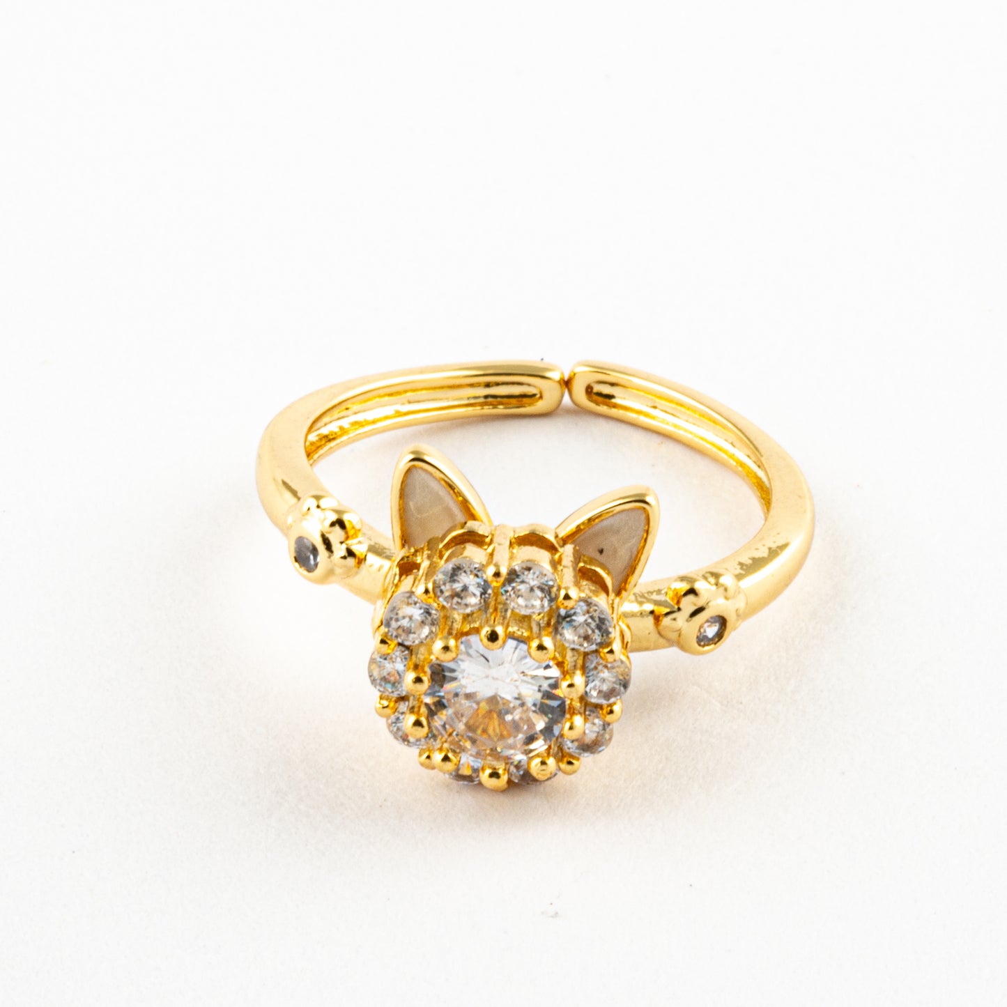 Anillo Anti-Estrés Orejas Gatito Dorado
