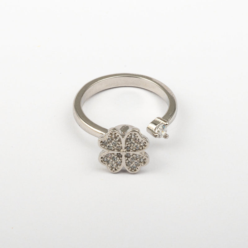 Anillo Anti-Estrés Julio Trébol Plateado