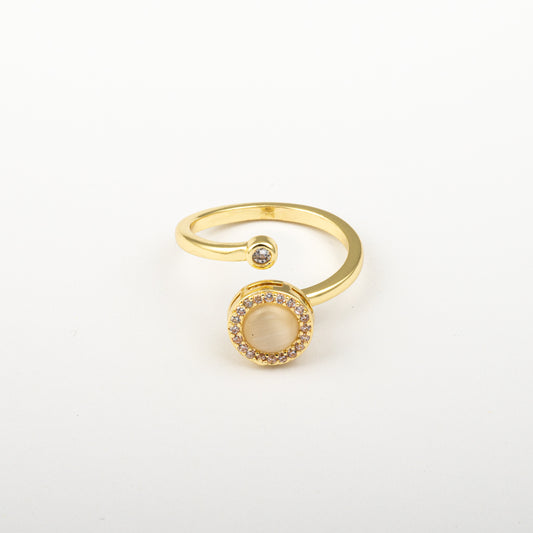 Anillo Anti-Estrés Julio Noauna Blanco Dorado