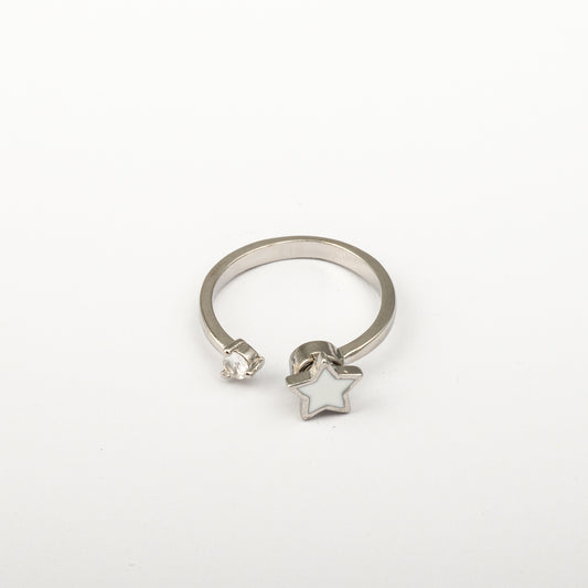 Anillo Anti-Estrés Julio Estrellita Plateado