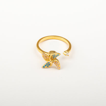 Anillo Anti-Estrés Julio Molino Dorado Zircon