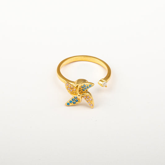 Anillo Anti-Estrés Julio Molino Dorado Zircon