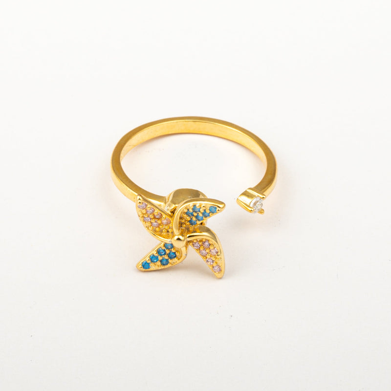 Anillo Anti-Estrés Julio Molino Dorado Zircon