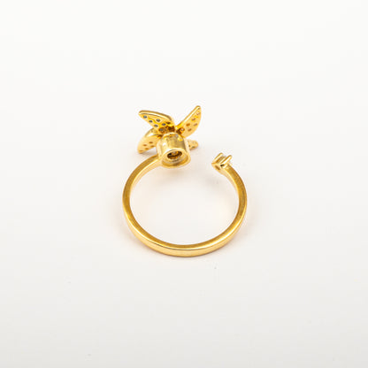 Anillo Anti-Estrés Julio Molino Dorado Zircon
