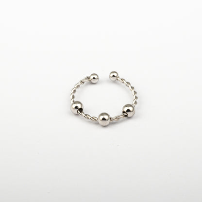 Anillo Anto-Estrés Deslizante Trenza Julio Plateado