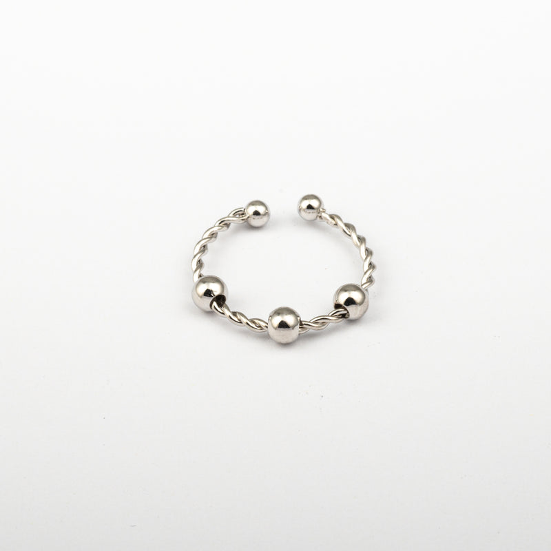 Anillo Anti-Estrés Deslizante Trenza Julio Plateado