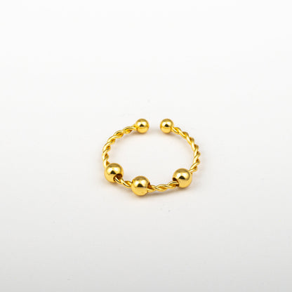 Anillo Anti-Estrés Deslizante Trenza Julio Dorado