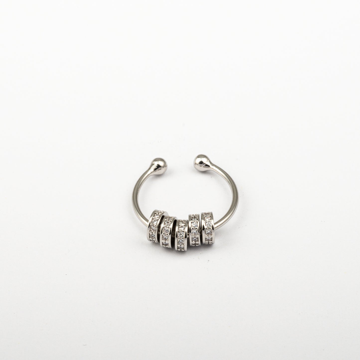 Anillo Anti-Estrés Julio Iraira Blanco Plateado