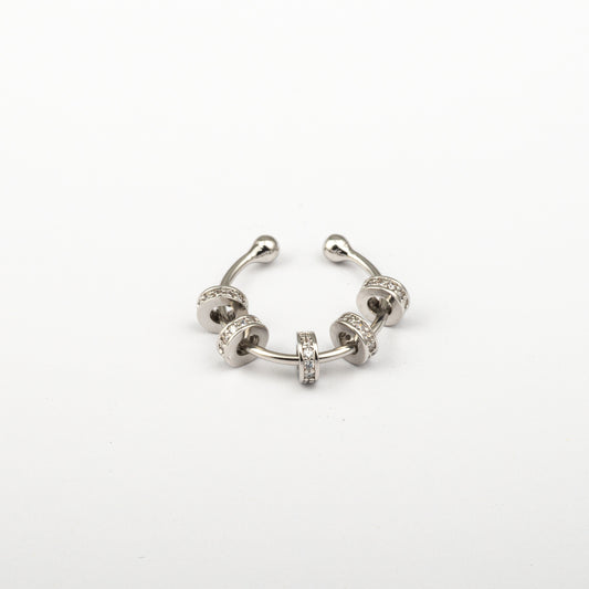 Anillo Anti-Estrés Julio Iraira Blanco Plateado