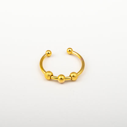 Anillo Anto-Estrés Deslizante Bolitas Julio Dorado