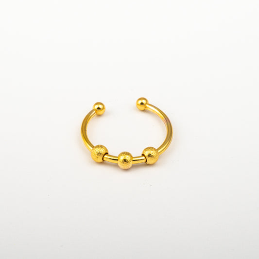 Anillo Anto-Estrés Deslizante Bolitas Julio Dorado