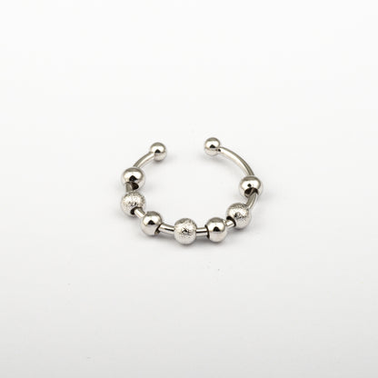 Anillo Anto-Estrés Deslizante Multiple Julio Plateado