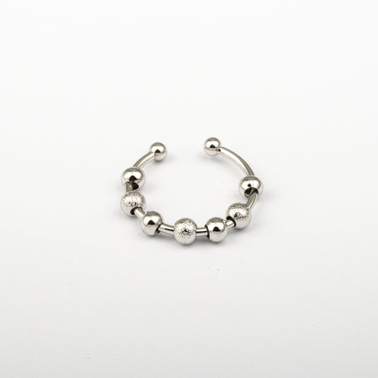 Anillo Anto-Estrés Deslizante Multiple Julio Plateado