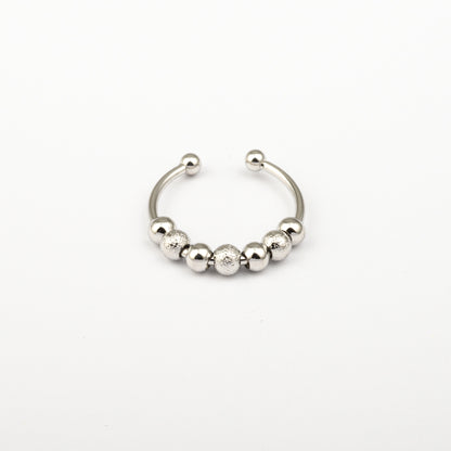 Anillo Anto-Estrés Deslizante Multiple Julio Plateado