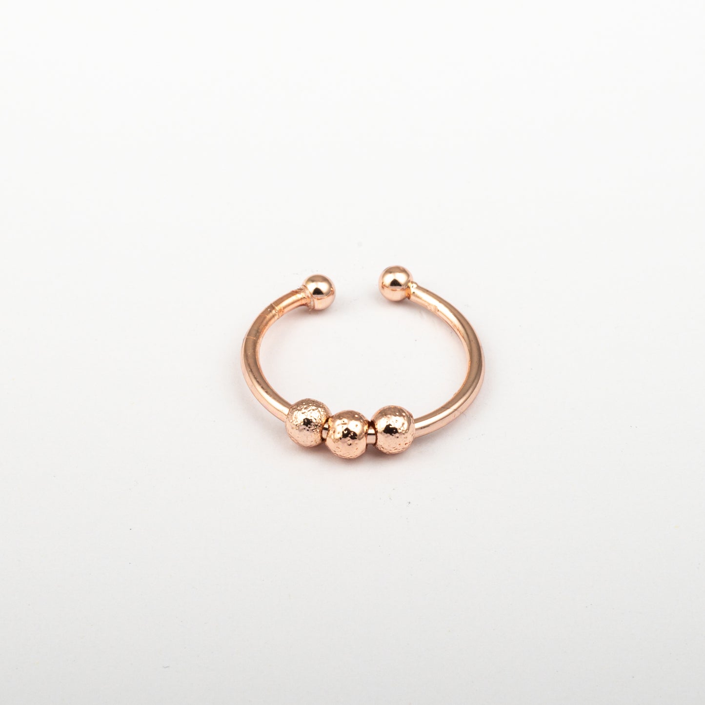 Anillo Anti-Estrés Deslizante Bolitas Julio Oro Rosa