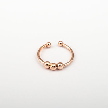 Anillo Anti-Estrés Deslizante Bolitas Julio Oro Rosa