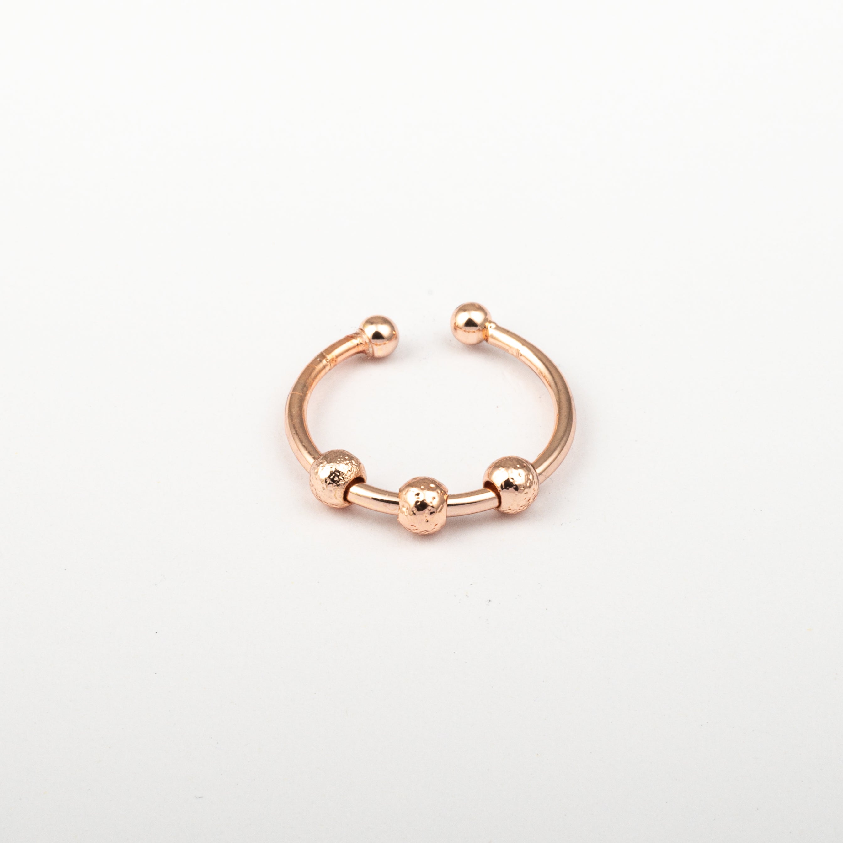 Anillo Anti-Estrés Deslizante Bolitas Julio Oro Rosa