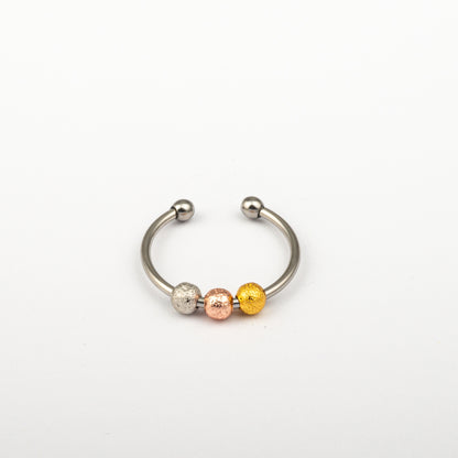 Anillo Anto-Estrés Deslizante Bolitas Julio Tricolor