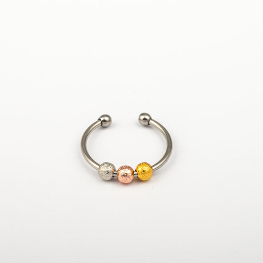 Anillo Anto-Estrés Deslizante Bolitas Julio Tricolor