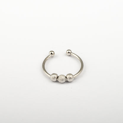 Anillo Anti-Estrés Deslizante Bolitas Julio Plateado