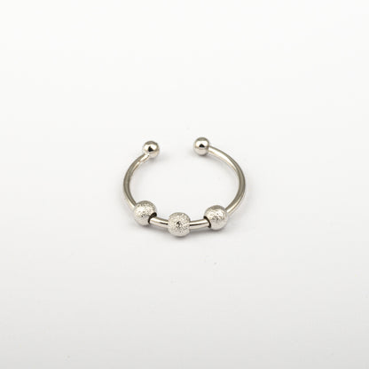 Anillo Anti-Estrés Deslizante Bolitas Julio Plateado