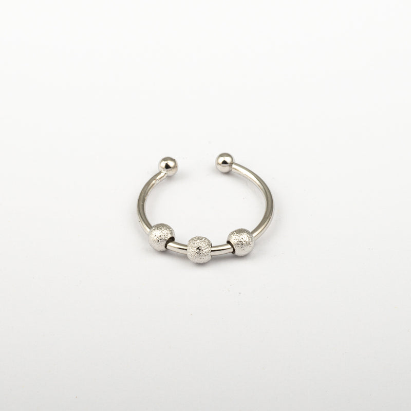 Anillo Anti-Estrés Deslizante Bolitas Julio Plateado