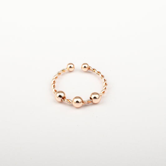 Anillo Anto-Estrés Deslizante Trenza Julio Oro Rosa