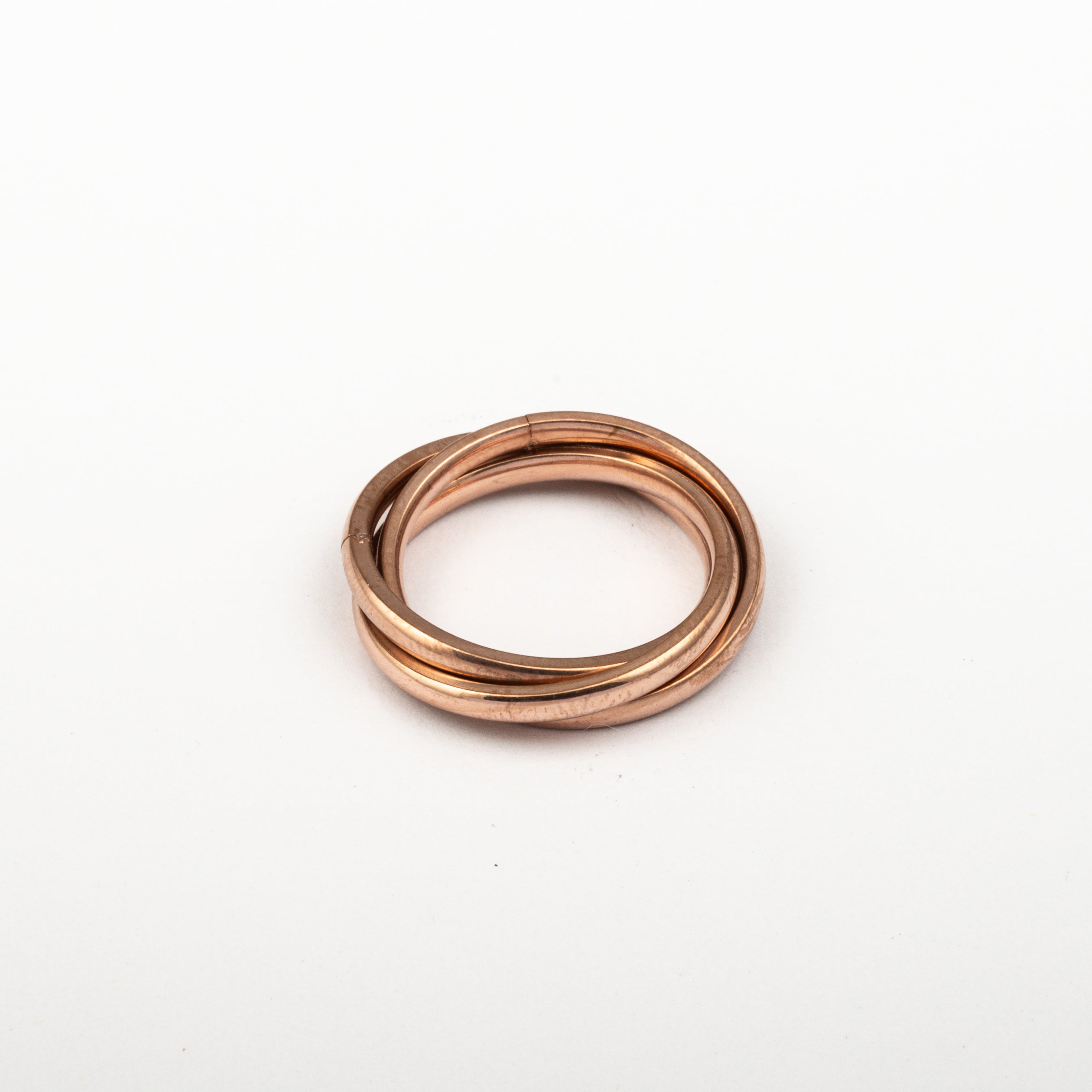 Anillo Anto-Estrés Deslizante Triple Julio Oro Rosa
