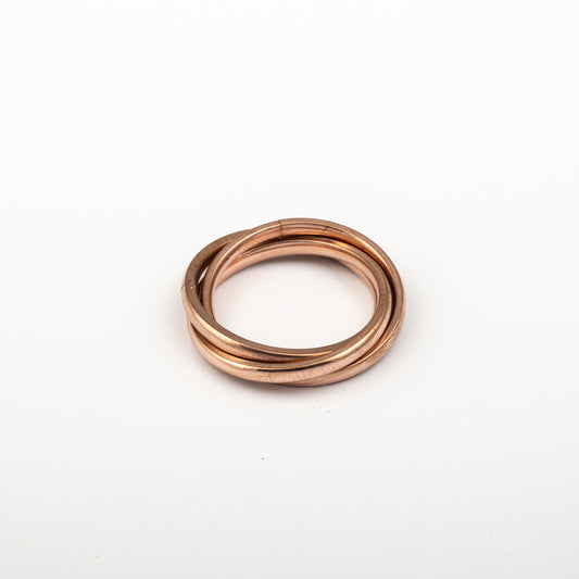 Anillo Anto-Estrés Deslizante Triple Julio Oro Rosa