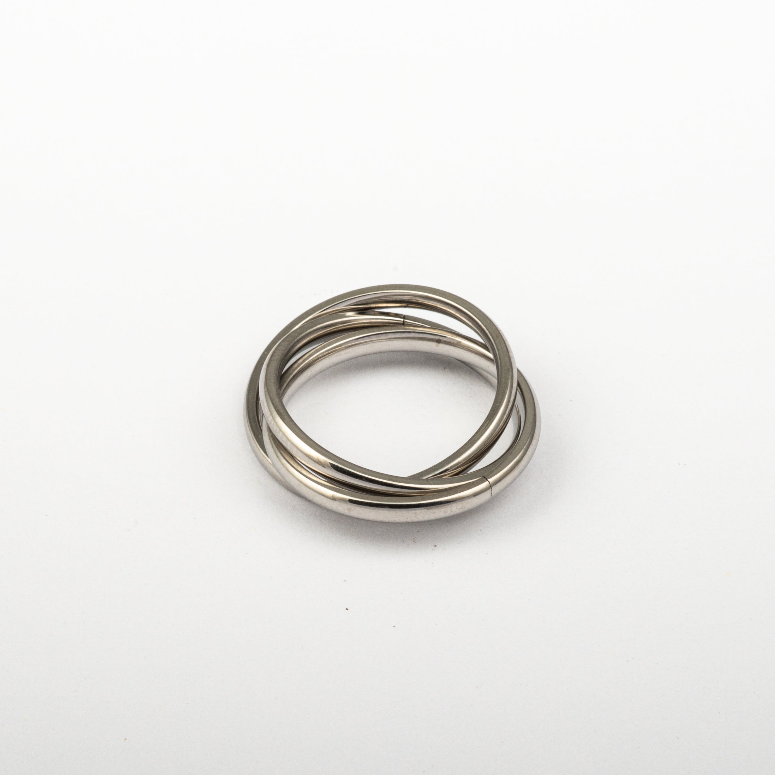 Anillo Anto-Estrés Deslizante Triple Julio Plateado