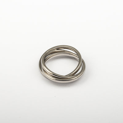 Anillo Anto-Estrés Deslizante Triple Julio Plateado