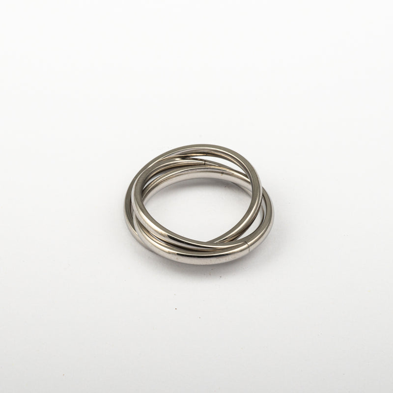 Anillo Anti-Estrés Triple Aro Julio Plateado