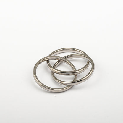 Anillo Anto-Estrés Deslizante Triple Julio Plateado