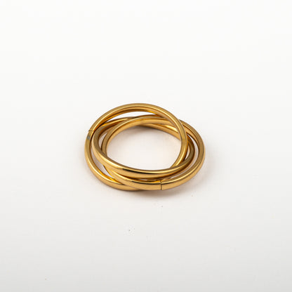 Anillo Anto-Estrés Deslizante Triple Julio Dorado