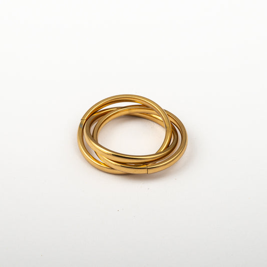 Anillo Anto-Estrés Deslizante Triple Julio Dorado