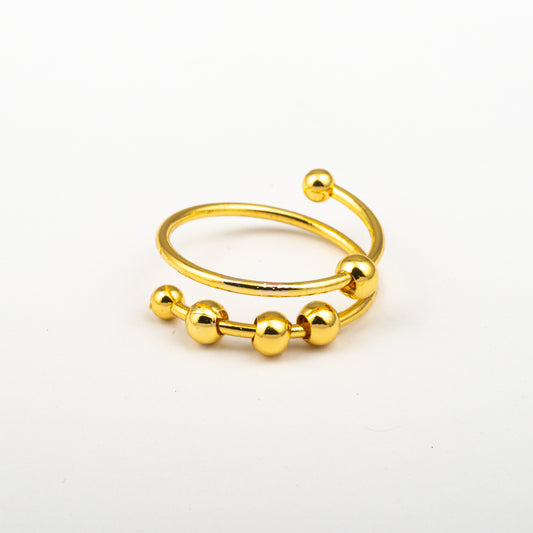 Anillo Anto-Estrés Deslizante Doble Julio Dorado