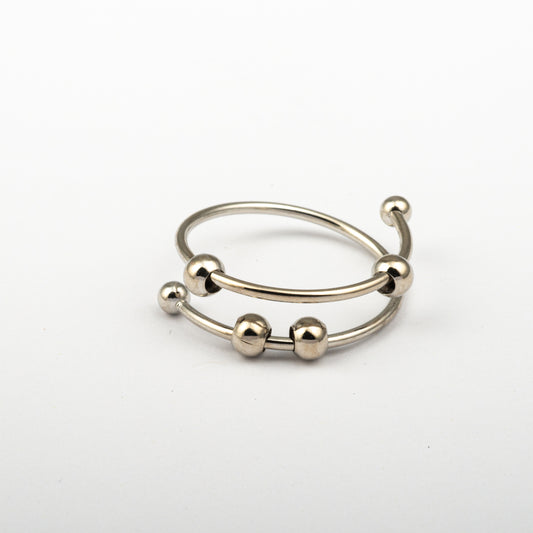 Anillo Anto-Estrés Deslizante Doble Julio Plateado