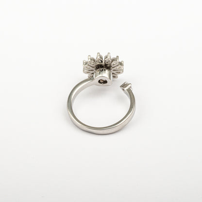 Anillo Anti-Estrés Julio Girasol Feliz Plateado