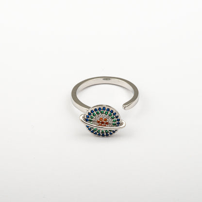 Anillo Anti-Estrés Julio Saturno Plateado