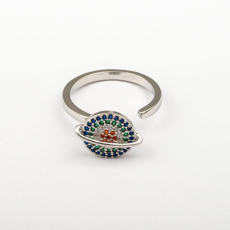 Anillo Anti-Estrés Julio Saturno Plateado