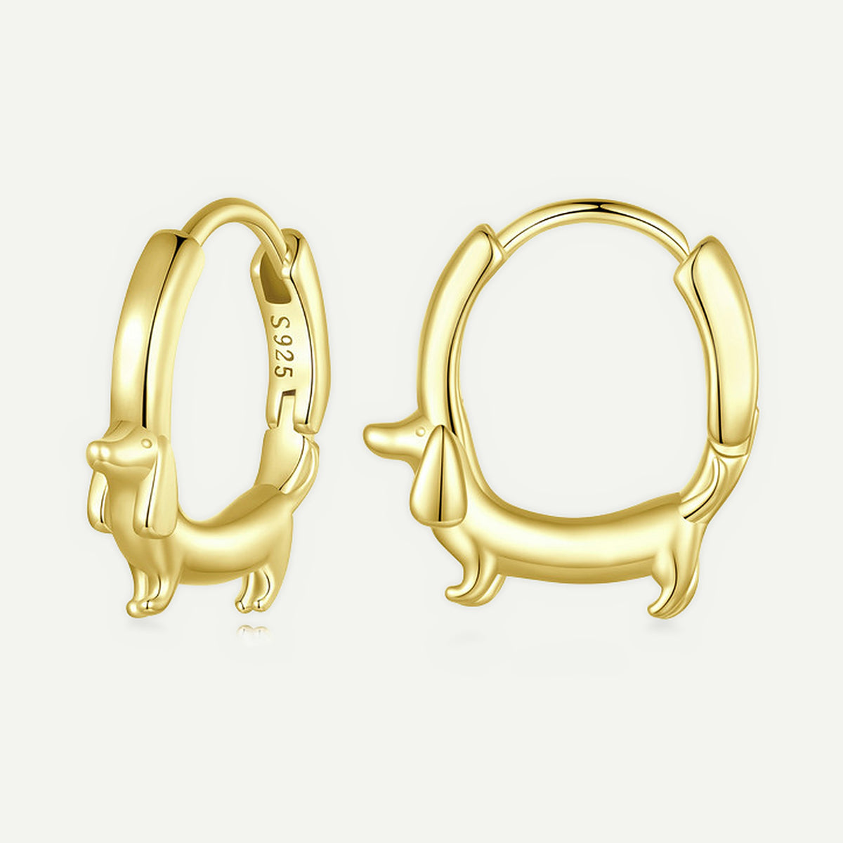 Aretes Argolla Dorados Plata S925 Salchicha