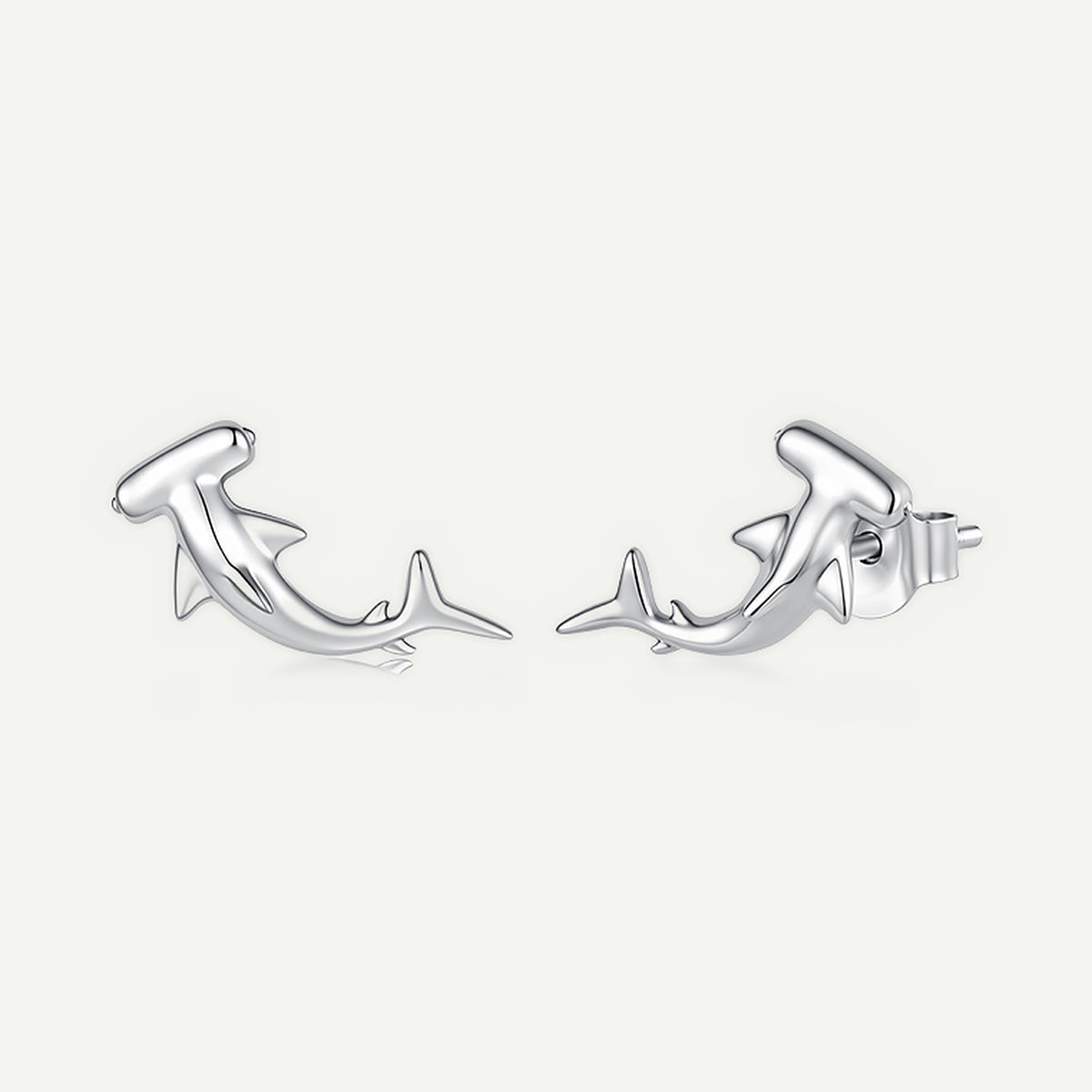Aretes Plata S925 Tiburón Martillo