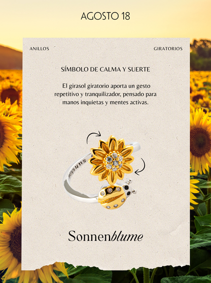 Anillo Anti-Estrés Plata S925 Mariquita SonnenBlume