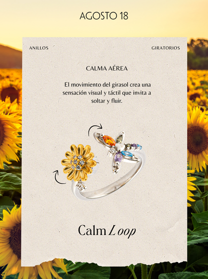 Anillo Anti-Estrés Plata S925 Mariposa CalmLoop