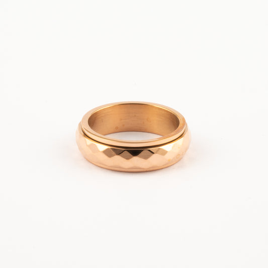 Anillo Deslizante Corte Rombo Oro Rosa
