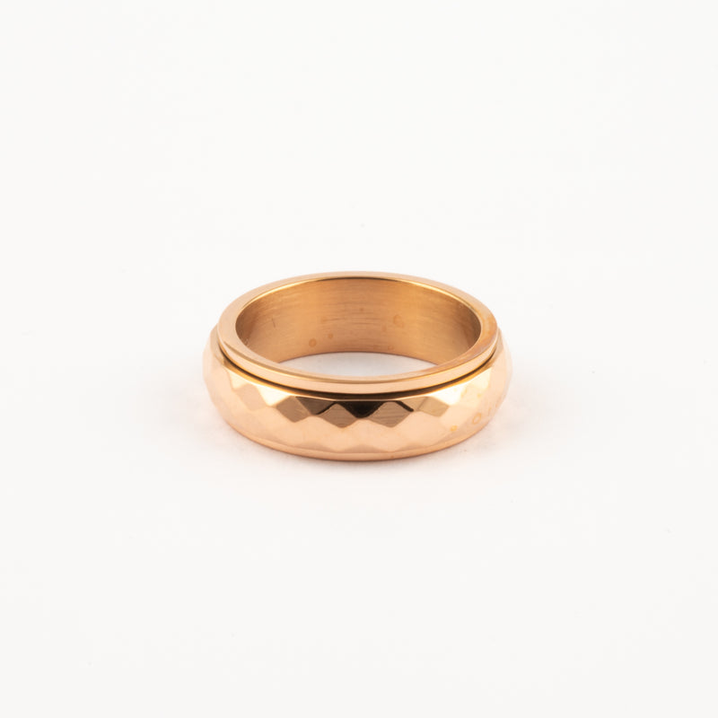 Anillo Deslizante Corte Rombo Oro Rosa