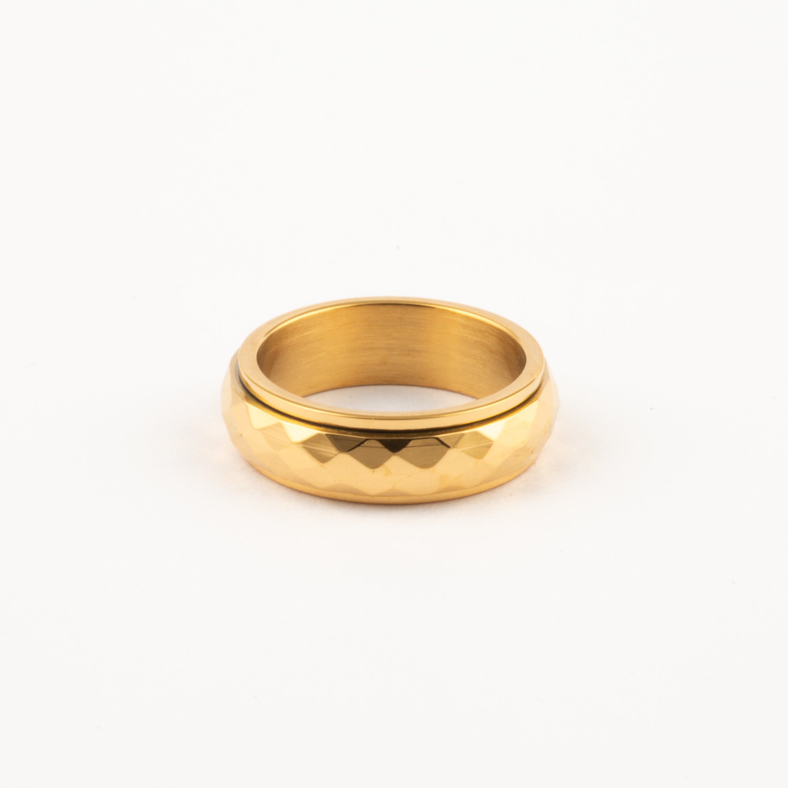 Anillo Deslizante Corte Rombo Dorado