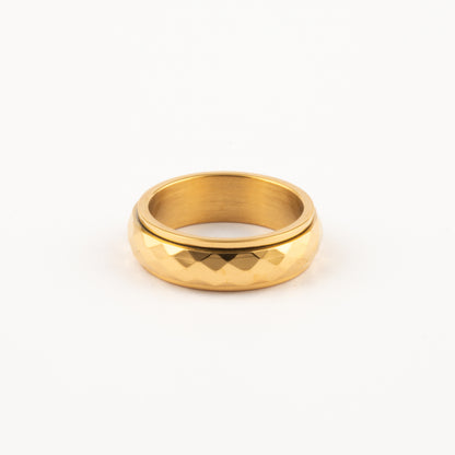 Anillo Deslizante Corte Rombo Dorado